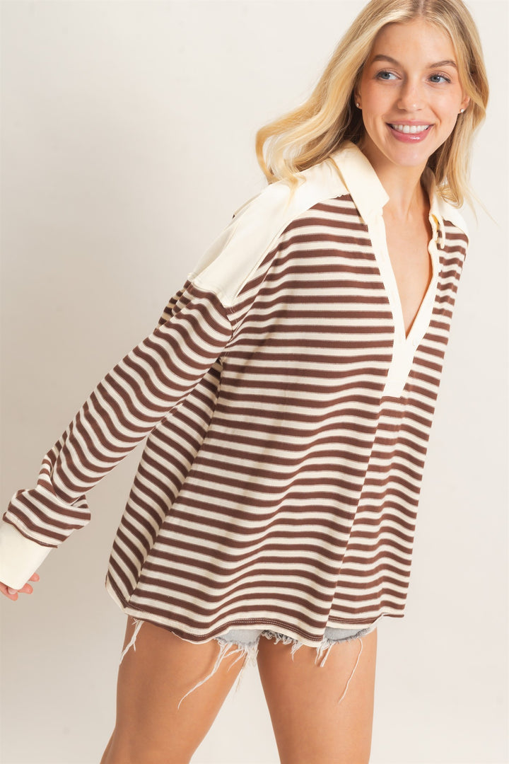 HYFVE Henley Sweatshirt (Chestnut)