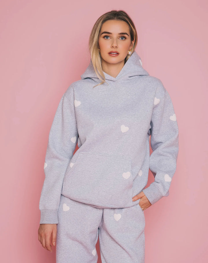 Brunette The Label Classic Hoodie (Grey Hearts)