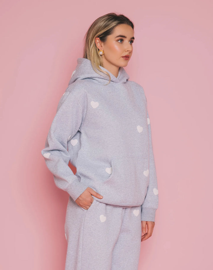 Brunette The Label Classic Hoodie (Grey Hearts)