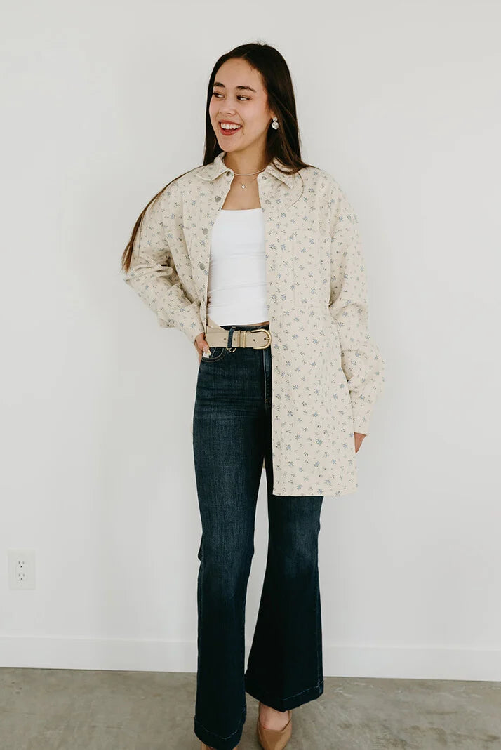 Brunette The Label Shania Jacket (Cream/Blue)
