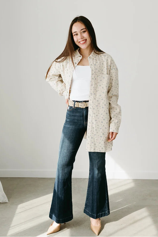 Brunette The Label Shania Jacket (Cream/Blue)