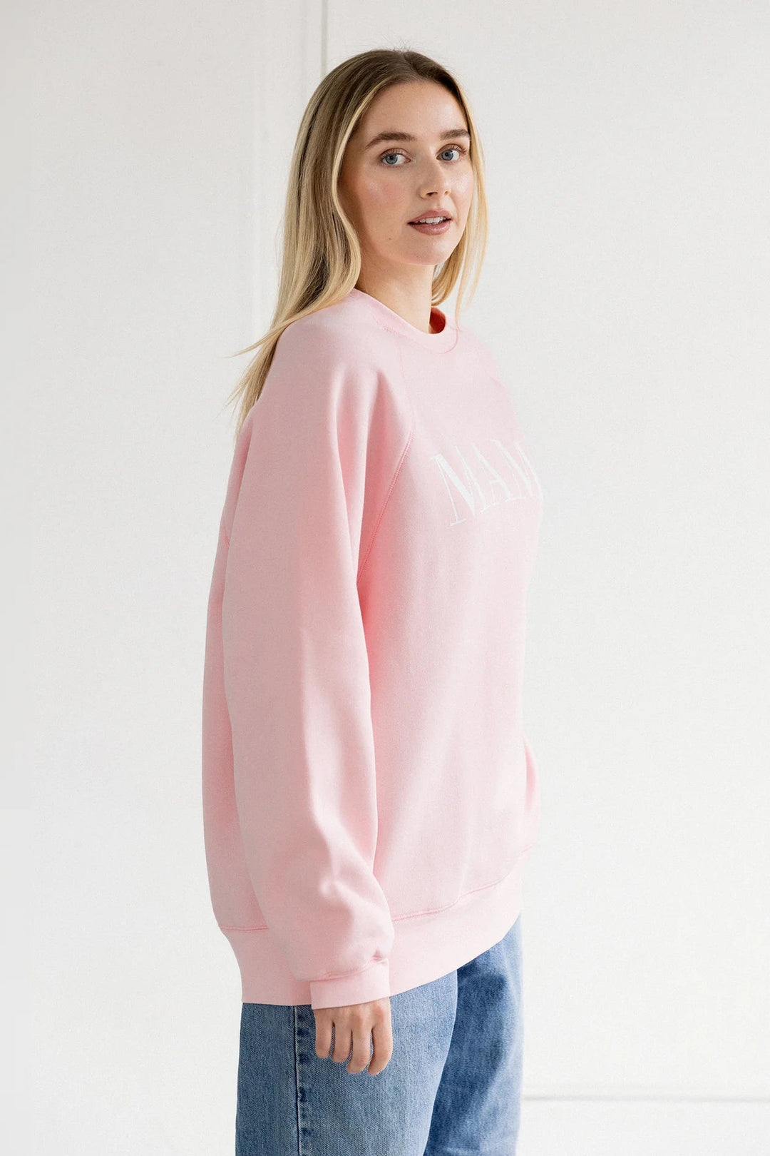 Brunette The Label "Mama" Oversized Crew Neck (Pink)