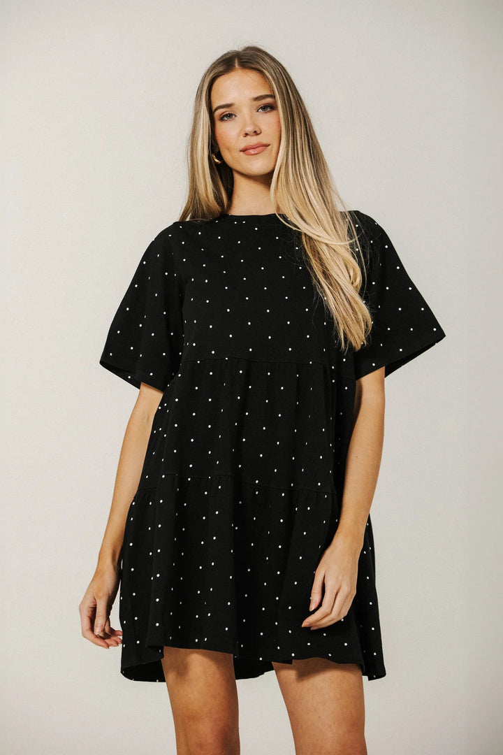 Brunette The Label Tiered T-Shirt Dress (Polka Dot)