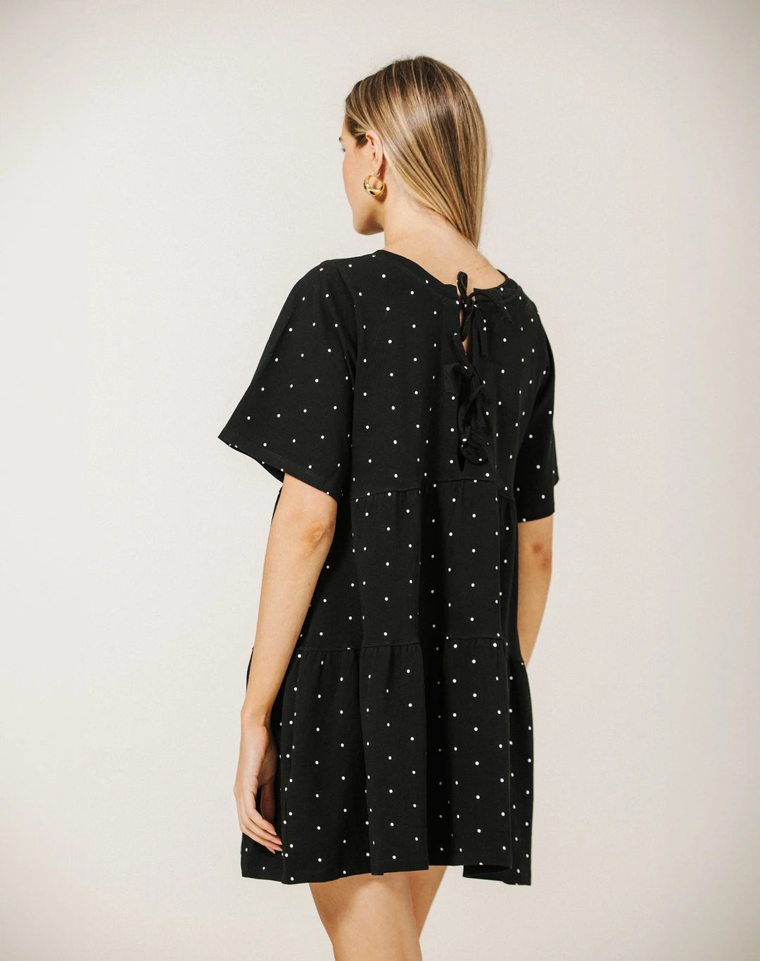 Brunette The Label Tiered T-Shirt Dress (Polka Dot)