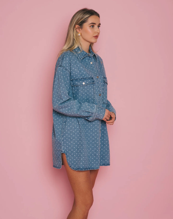 Brunette The Label Shania Denim Hearts Jacket