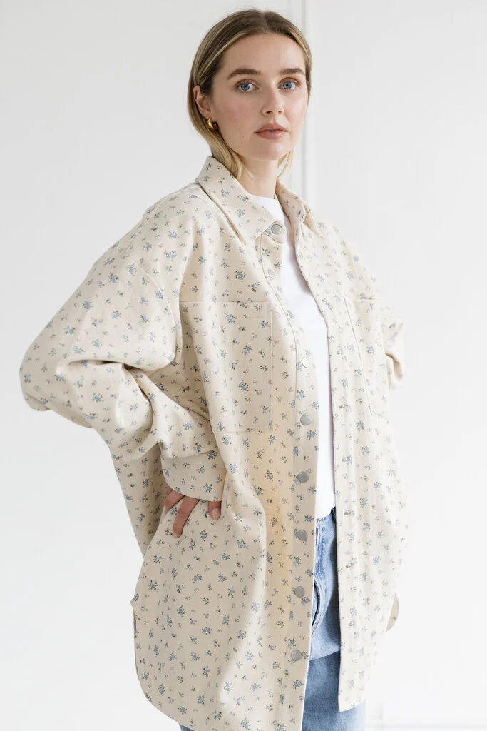 Brunette The Label Shania Jacket (Cream/Blue)