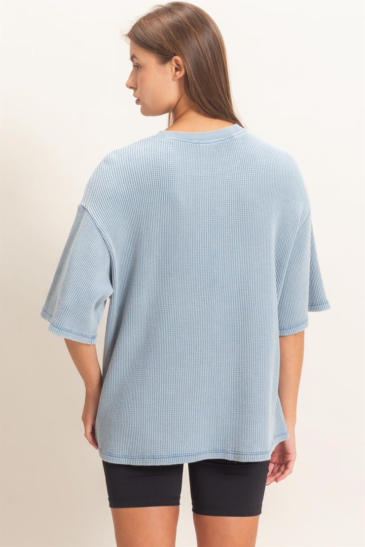 HYFVE Cotton Waffle Tee (Dusty Blue)
