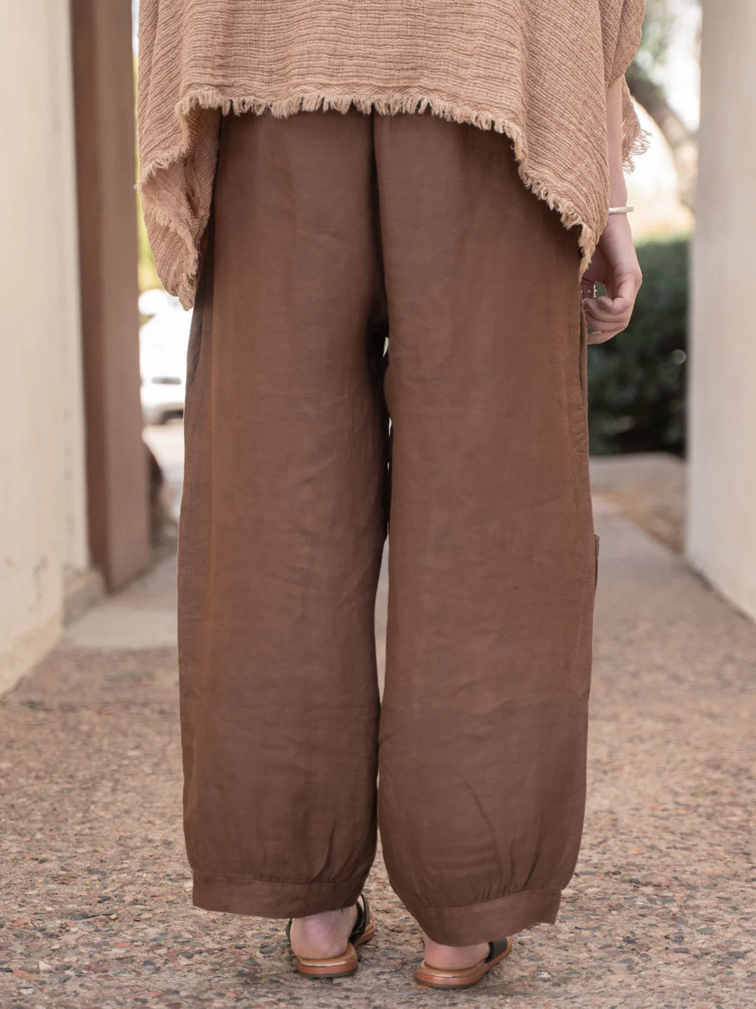 Meo Linen Siena Button Pant (Coffee)