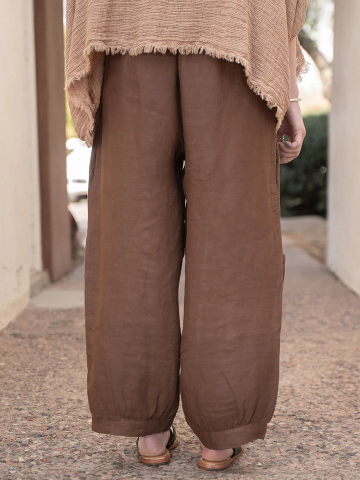 Meo Linen Siena Button Pant (Coffee)