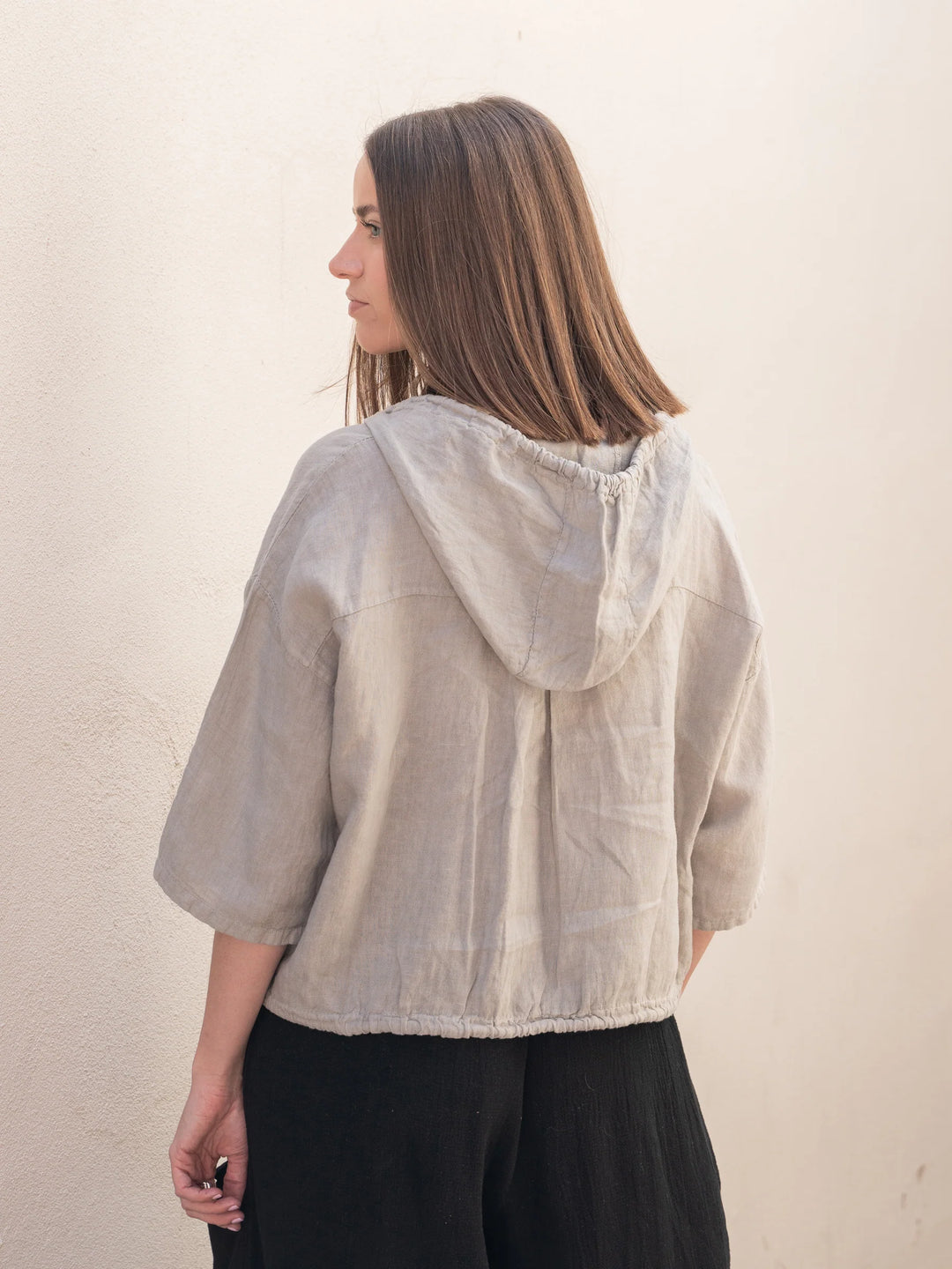 Meo Linen Bomber Jacket (Taupe)