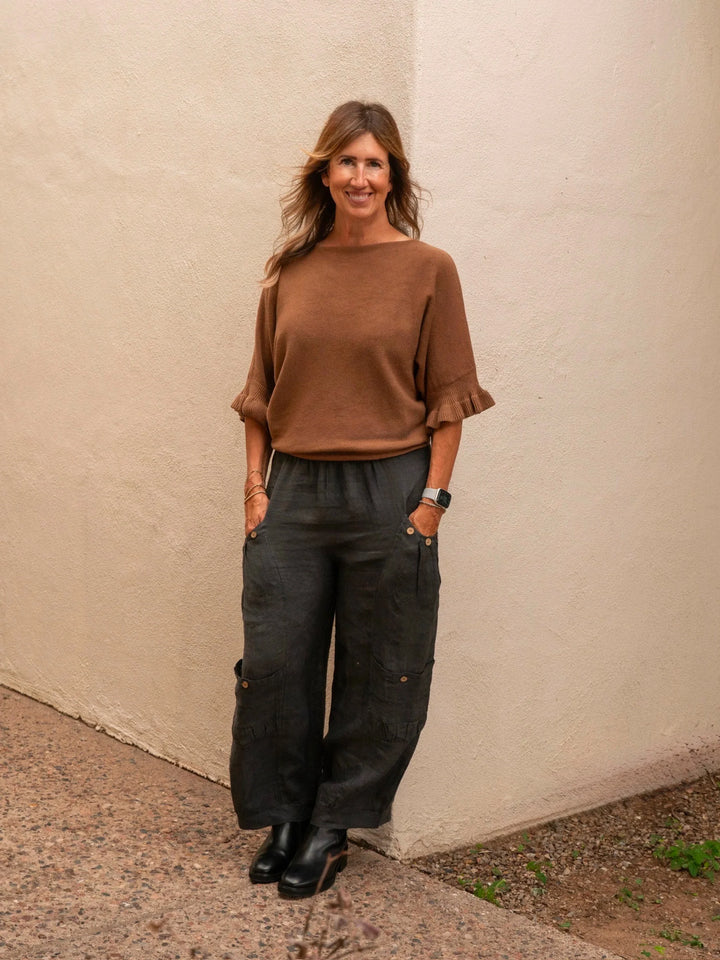 Meo Knit Flutter Sweater (Tobacco)