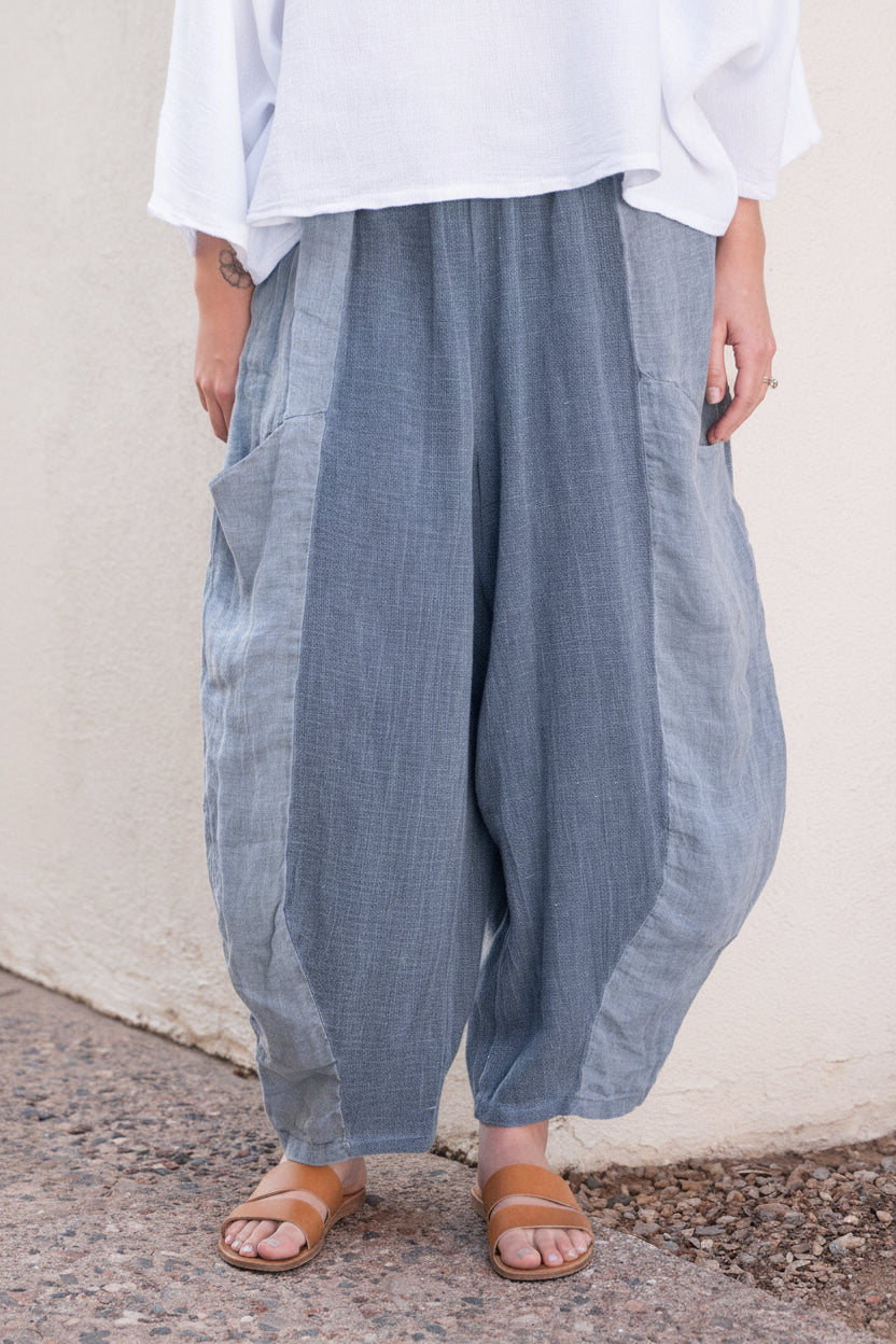 Meo Linen Barrel Pant (Navy)