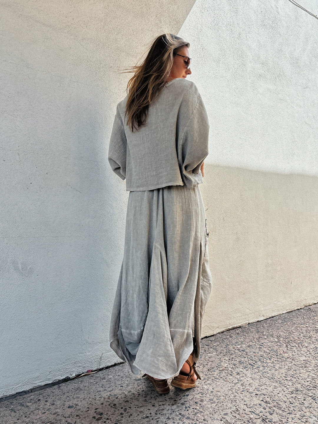 Meo Linen Cargo Skirt (Taupe)