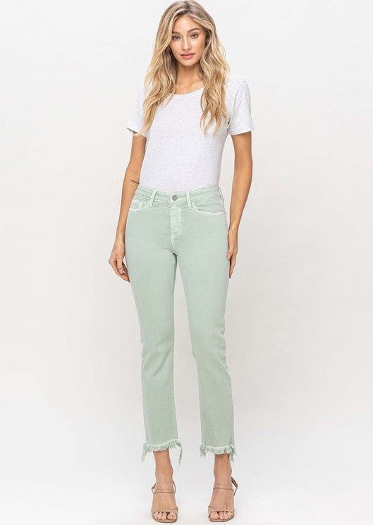 Vervet Mid Rise Slim Ankle Jean (Mint)