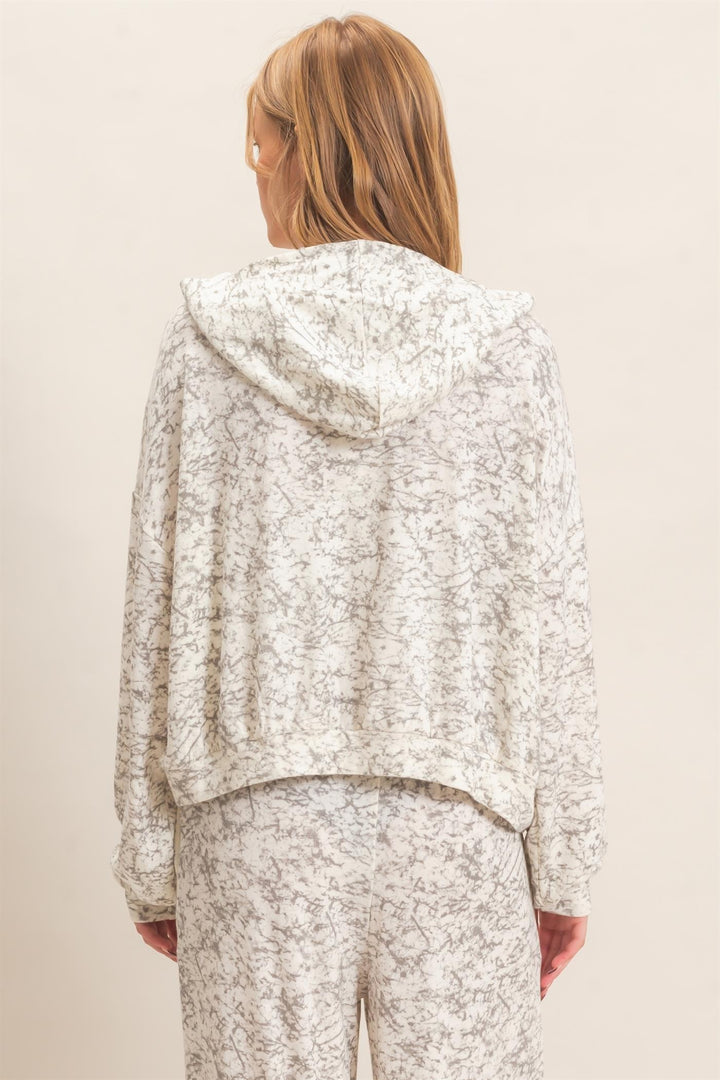 HYFVE Abstract Print Zip-Up Hoodie