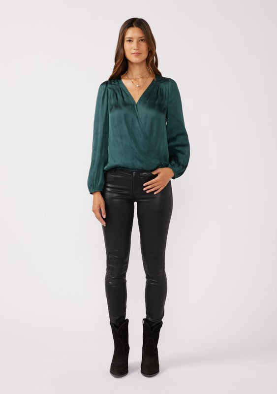 Lovestitch Satin Surplice Blouse (Teal)