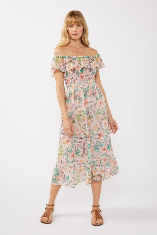 Lovestitch Chiffon Floral Midi Dress