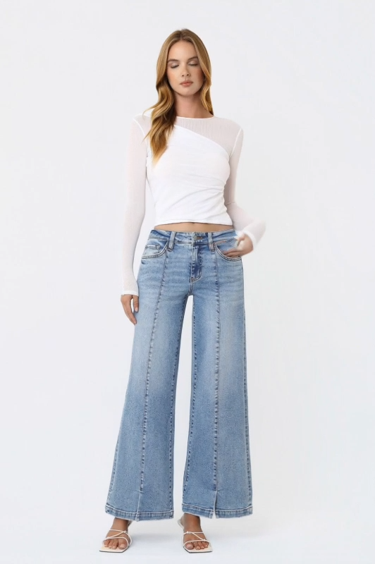 Vervet Split Hem Wide Leg Jean