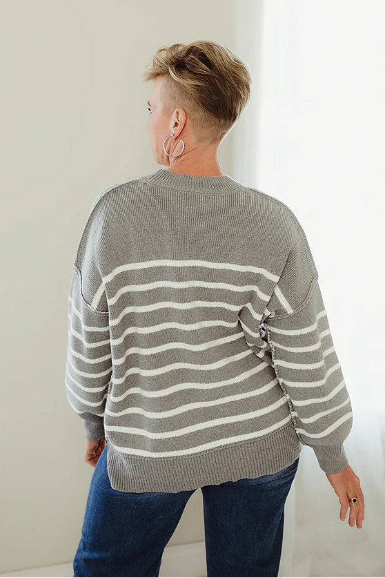 Zen Striped Arthur Sweater (Heather Grey)