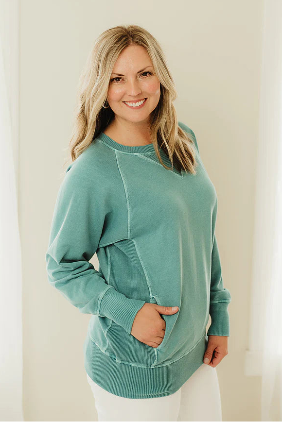 Zen French Terry Sweatshirt (Turquoise)