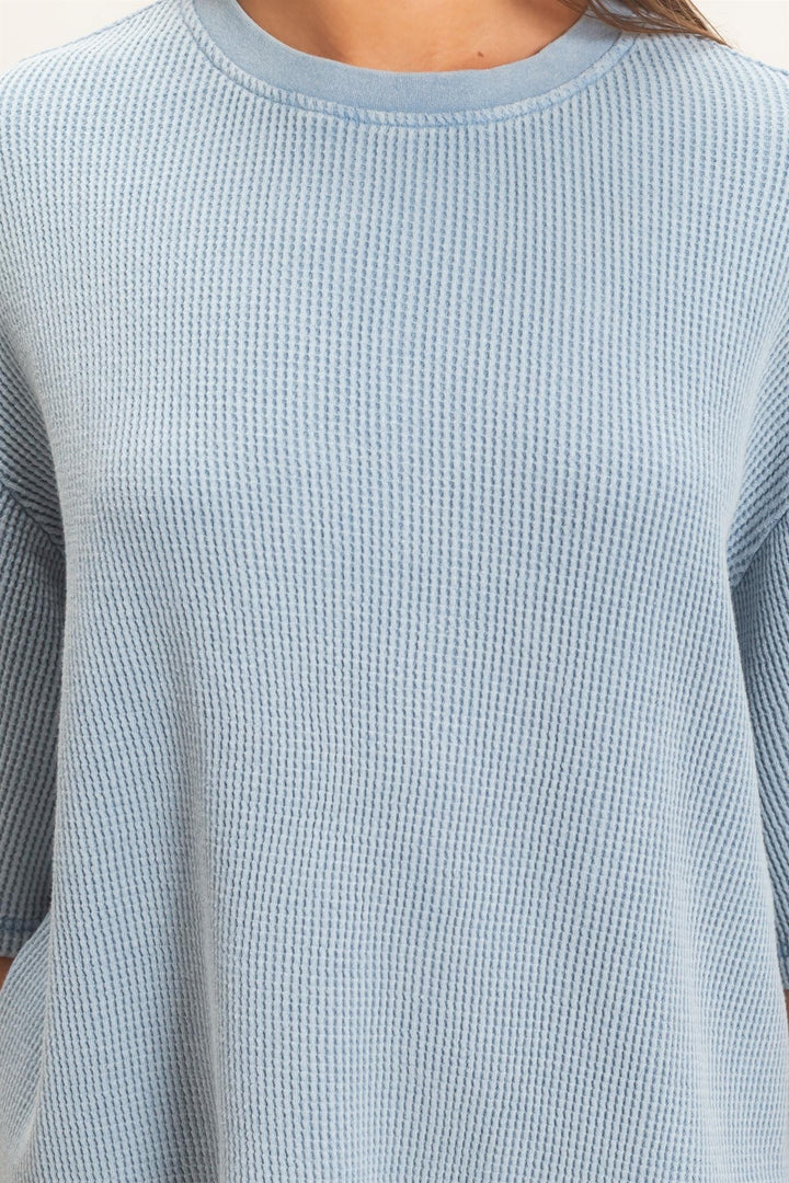 HYFVE Cotton Waffle Tee (Dusty Blue)