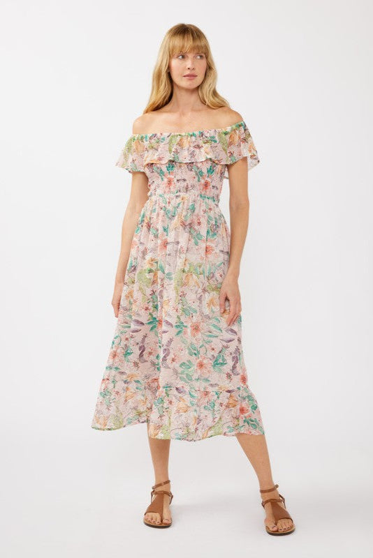 Lovestitch Chiffon Floral Midi Dress