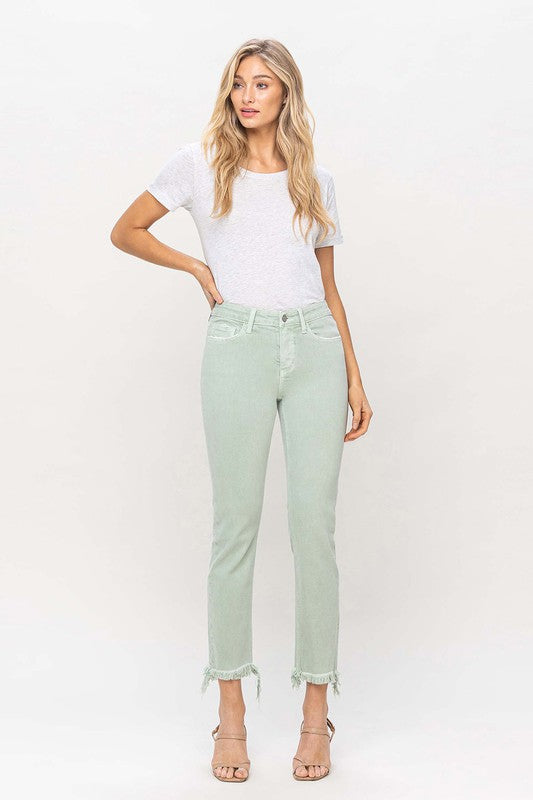 Vervet Mid Rise Slim Ankle Jean (Mint)