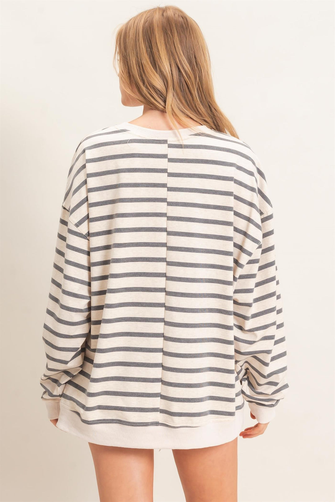 HYFVE Striped Sweatshirt (Grey/Ecru)