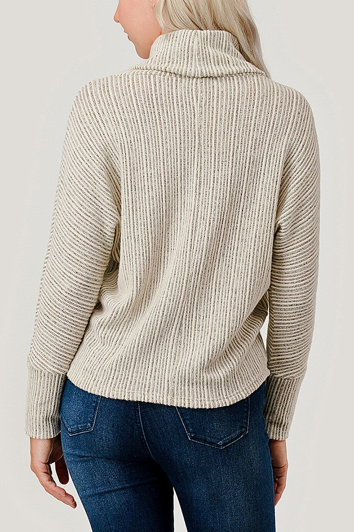 Natural Vibe Ribbed Dolman Sweater (Ivory)