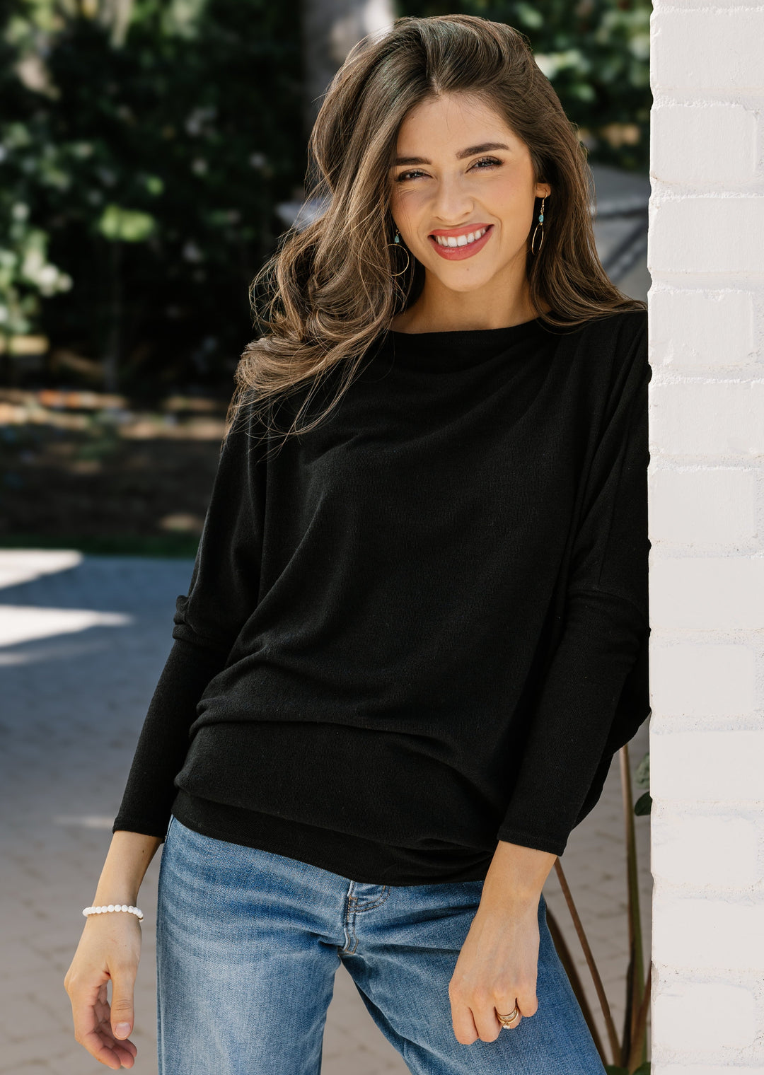 Jolie All Day Slouch Top (Black)