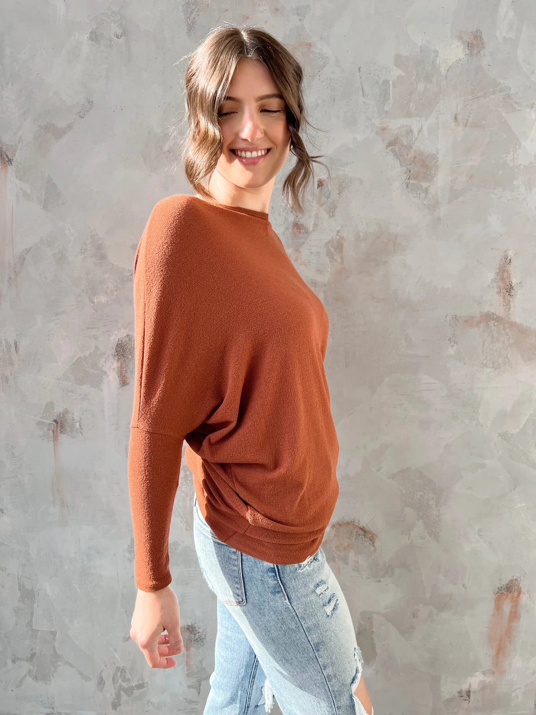 Jolie All Day Slouch Top (Cognac)