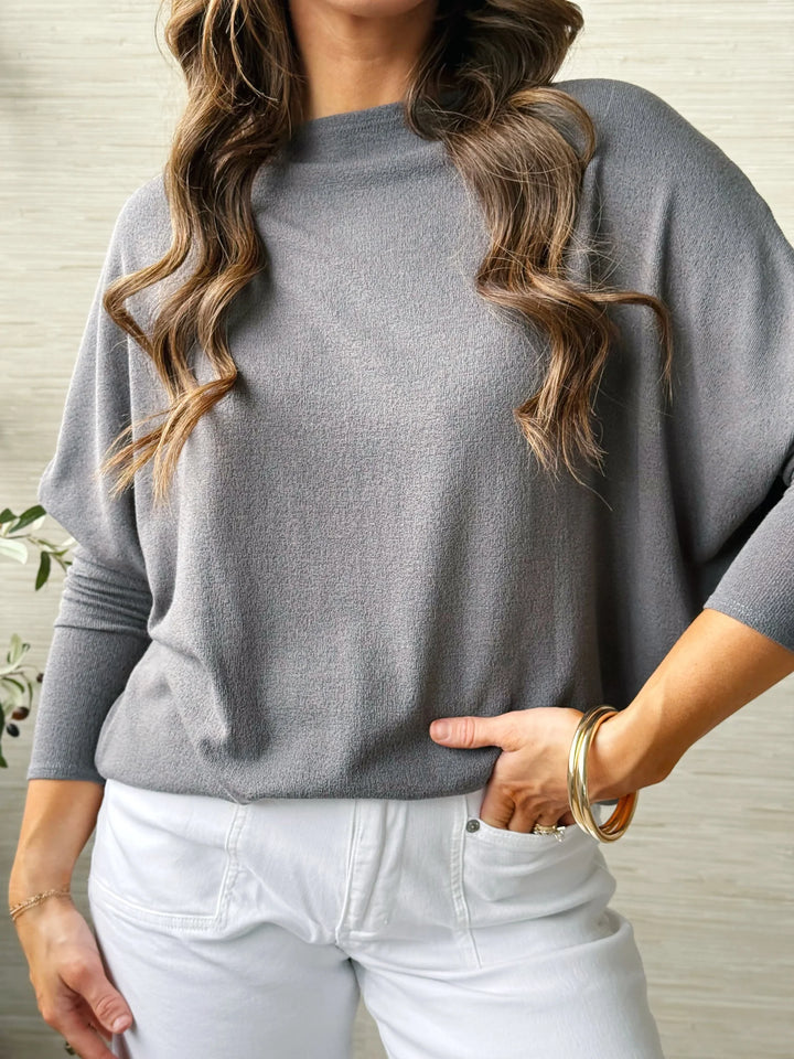 Jolie All Day Slouch Top (Gull Grey)