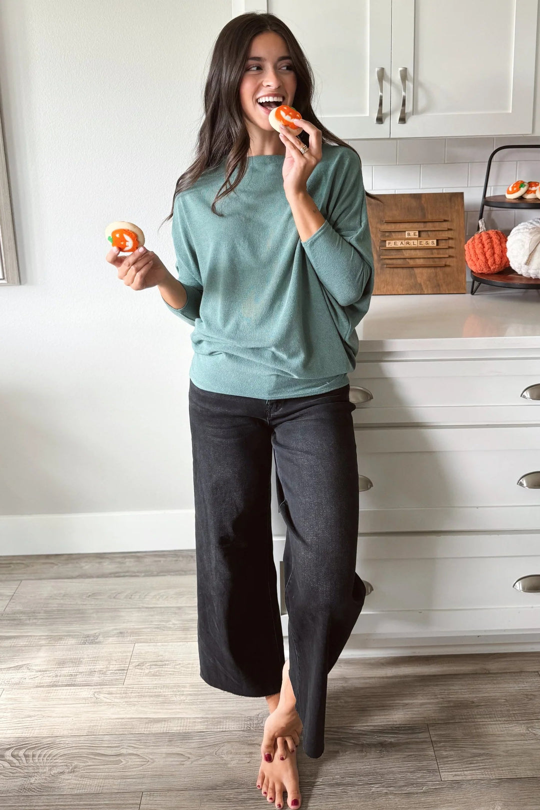 Jolie All Day Slouch Top (Lagoon Green)