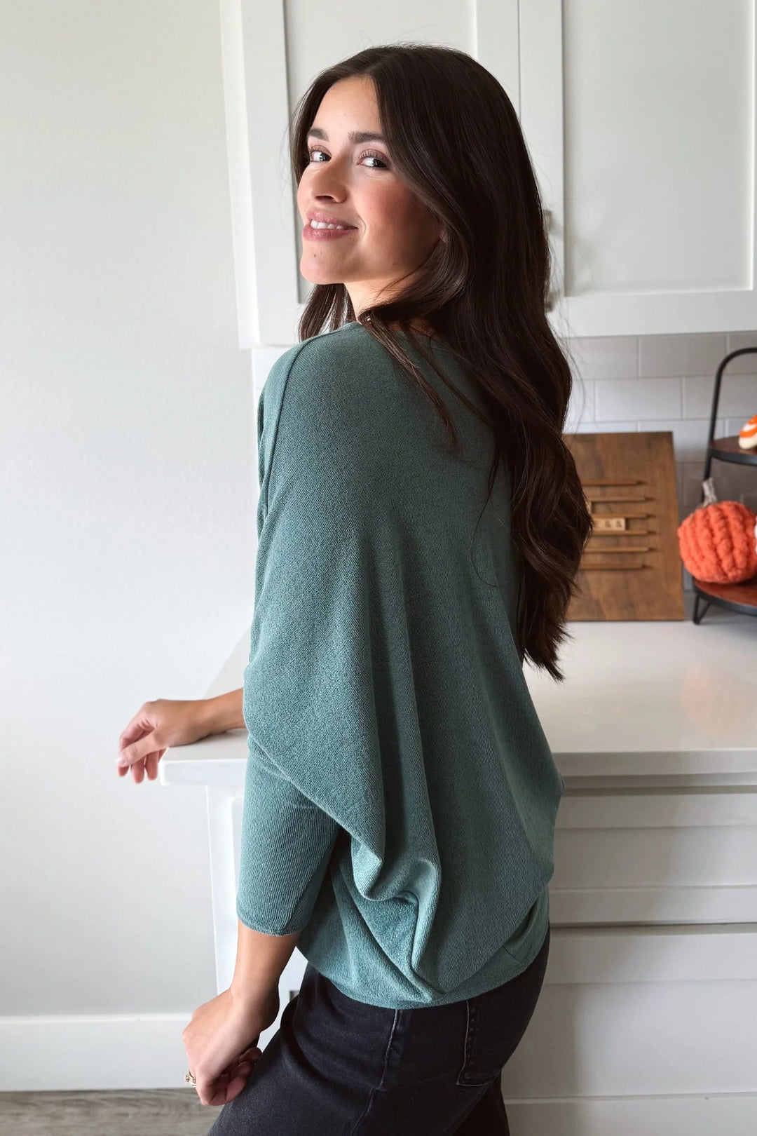 Jolie All Day Slouch Top (Lagoon Green)