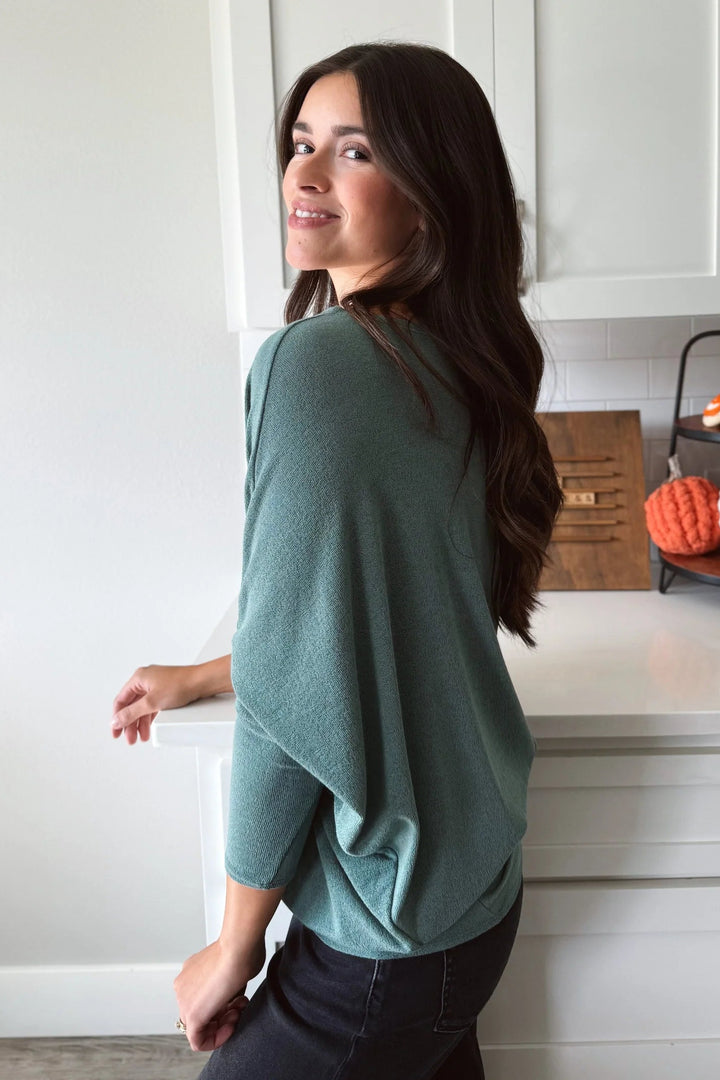 Jolie All Day Slouch Top (Lagoon Green)