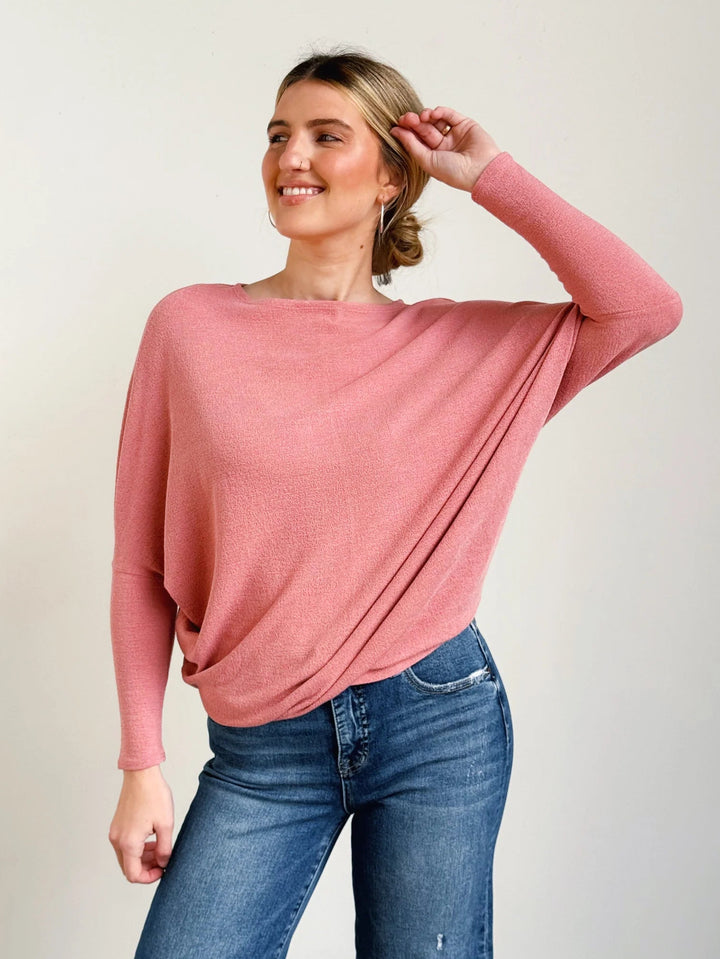 Jolie All Day Slouch Top (Dusty Rose)
