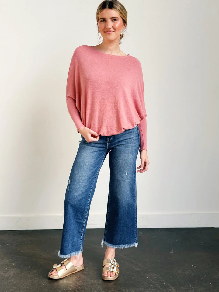 Jolie All Day Slouch Top (Dusty Rose)