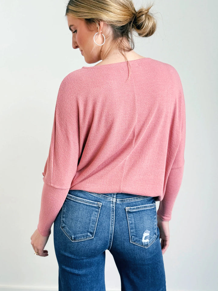 Jolie All Day Slouch Top (Dusty Rose)