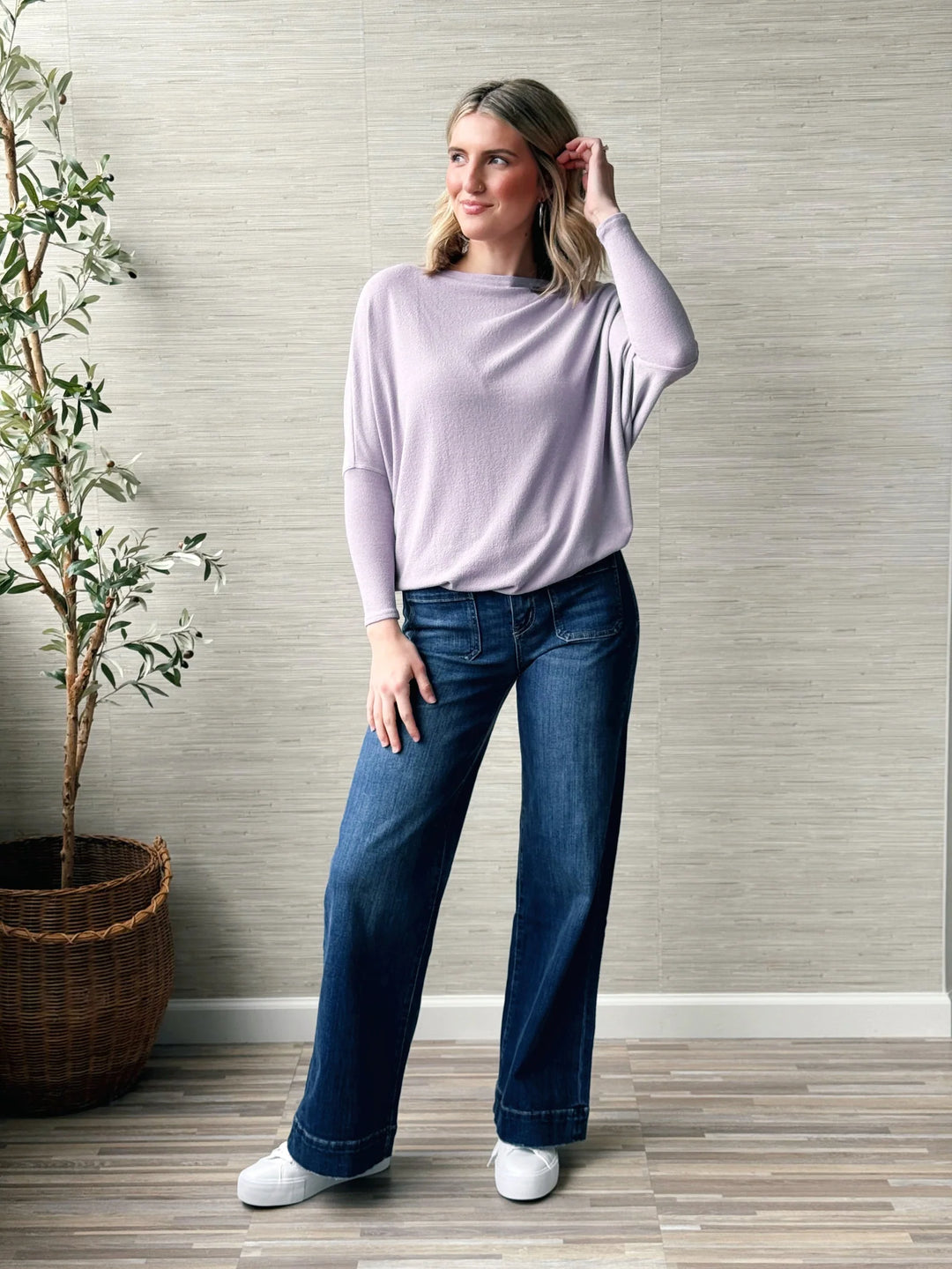 Jolie All Day Slouch Top (Lilac)
