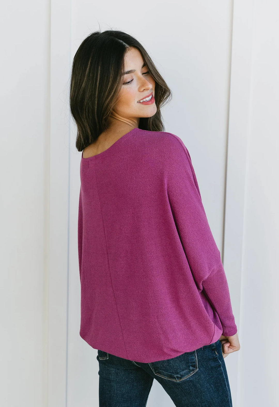 Jolie All Day Slouch Top (Magenta)