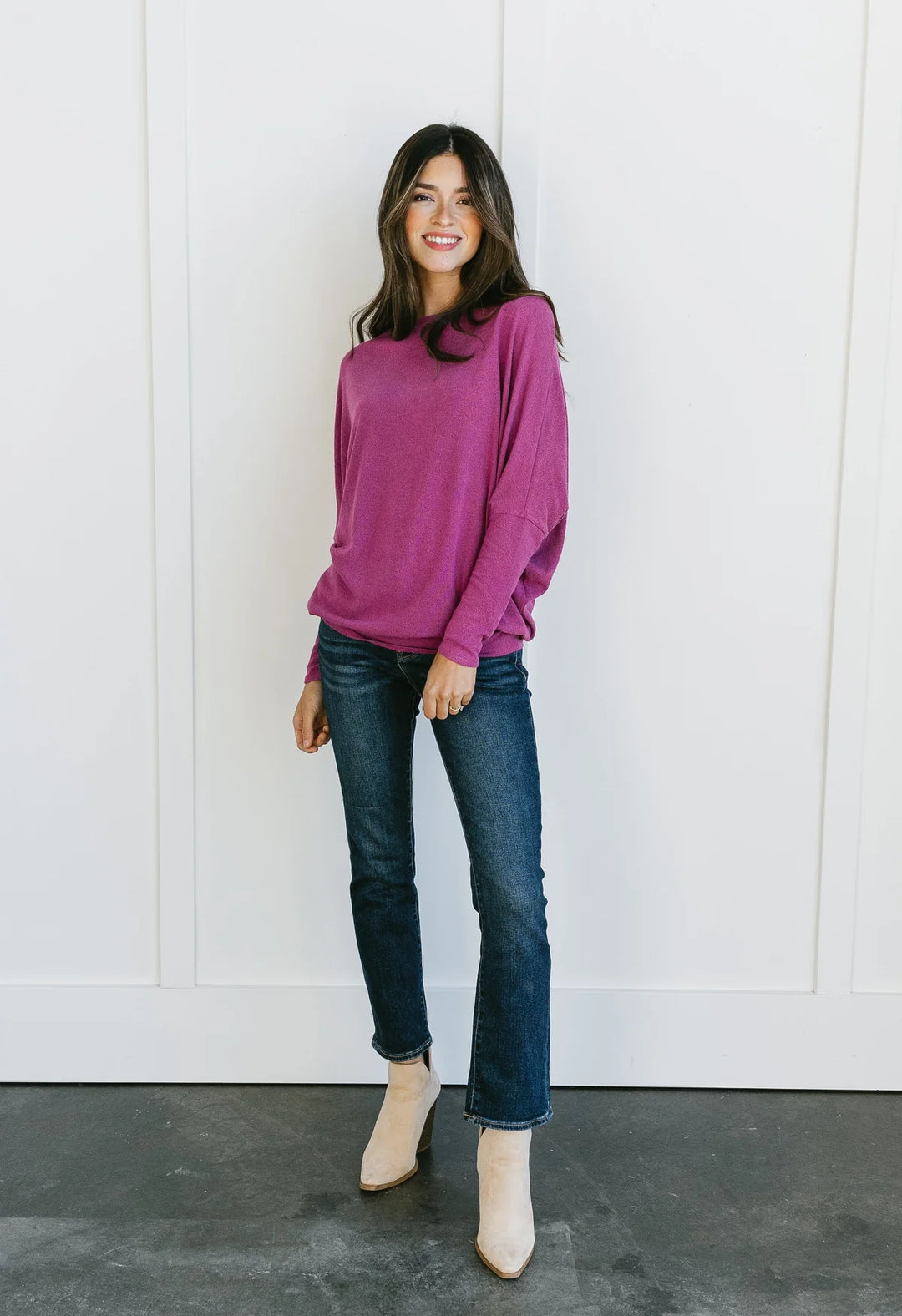 Jolie All Day Slouch Top (Magenta)