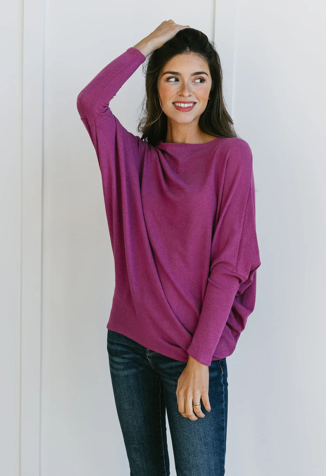 Jolie All Day Slouch Top (Magenta)