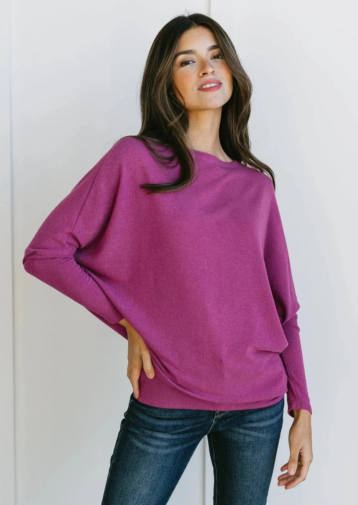 Jolie All Day Slouch Top (Magenta)