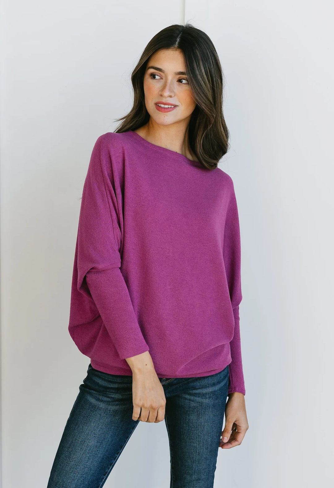 Jolie All Day Slouch Top (Magenta)