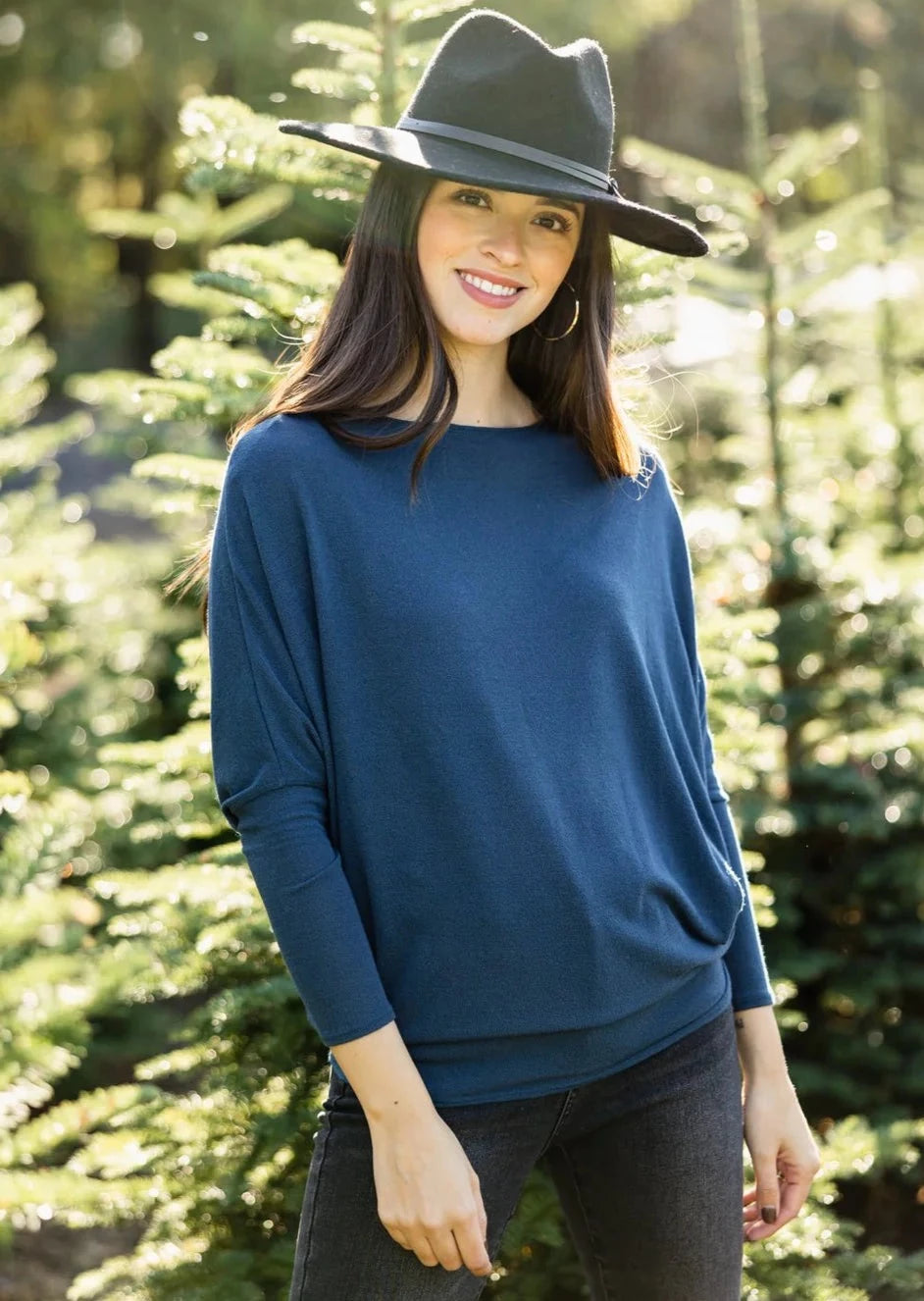 Jolie All Day Slouch Top (Navy)