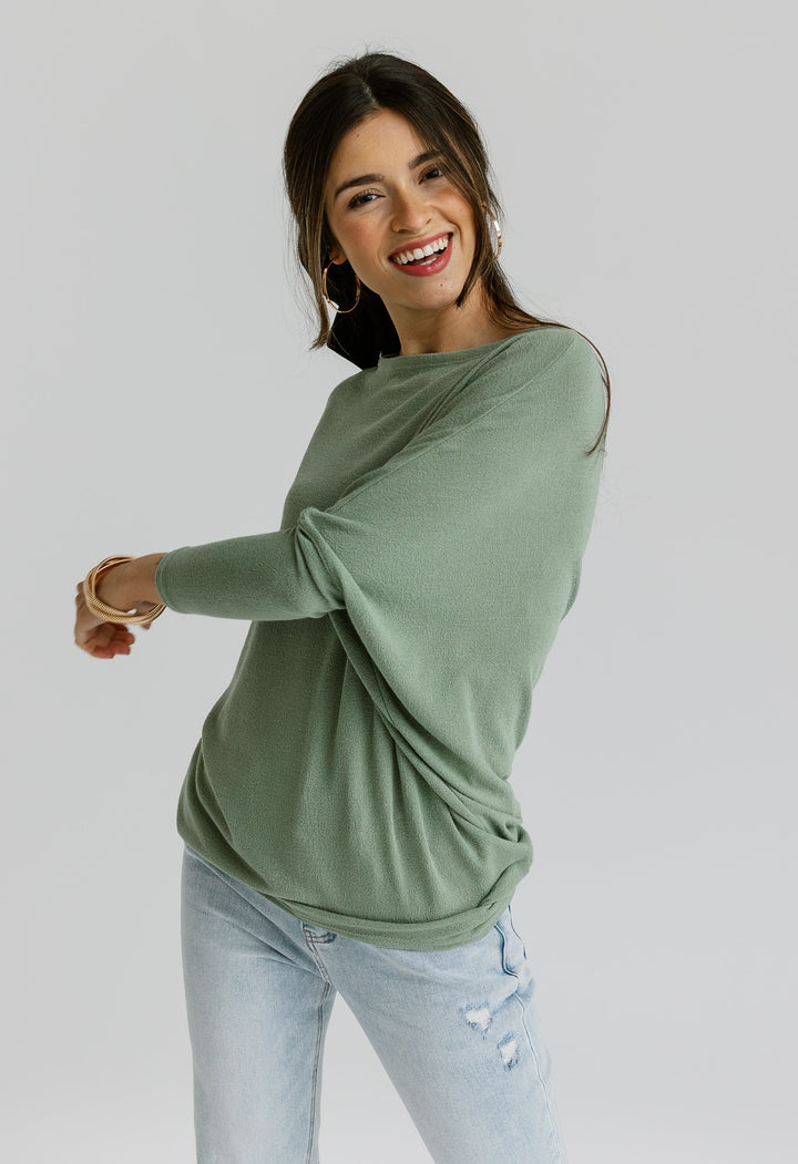 Jolie All Day Slouch Top (Sage)