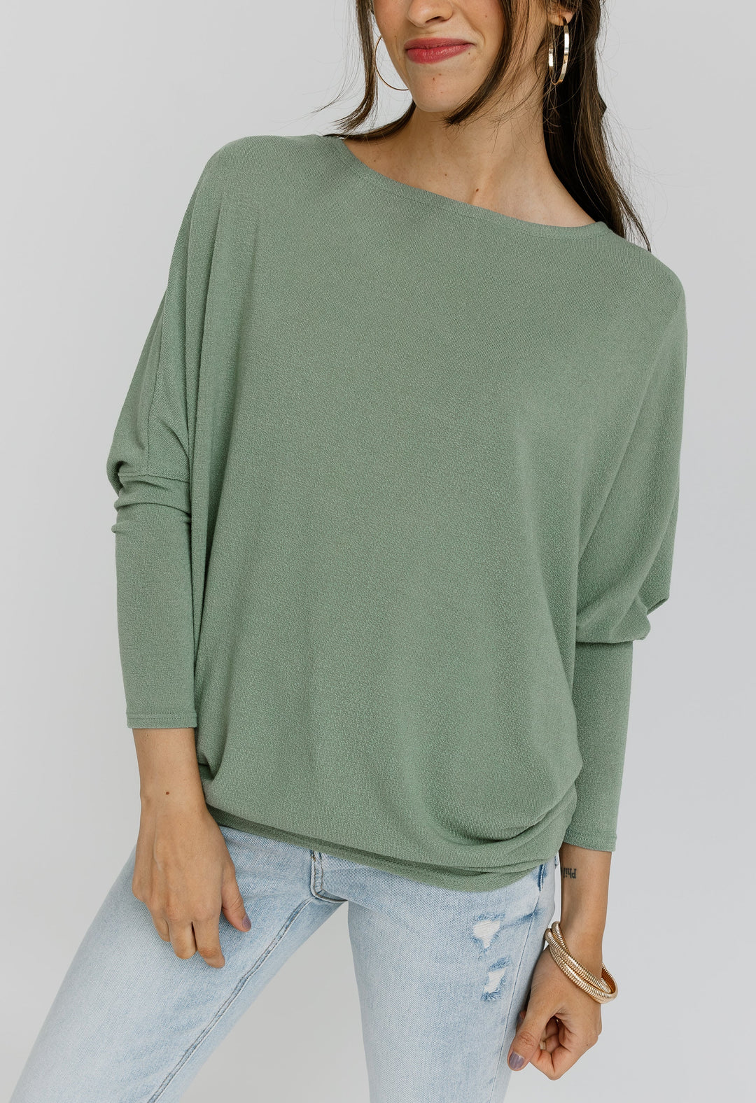 Jolie All Day Slouch Top (Sage)