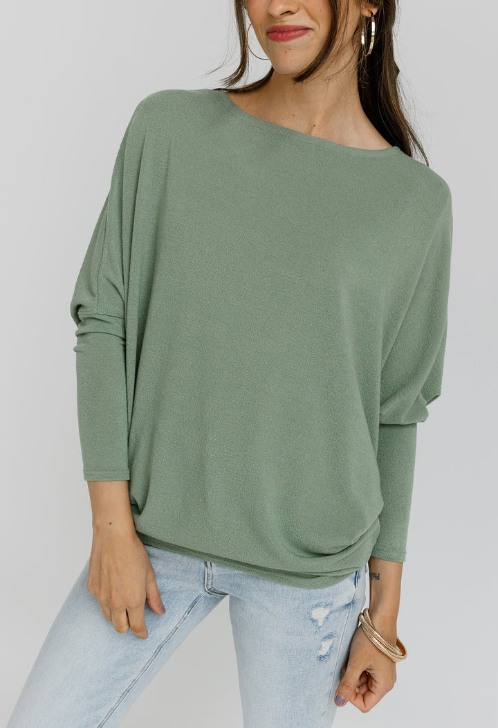 Jolie All Day Slouch Top (Sage)