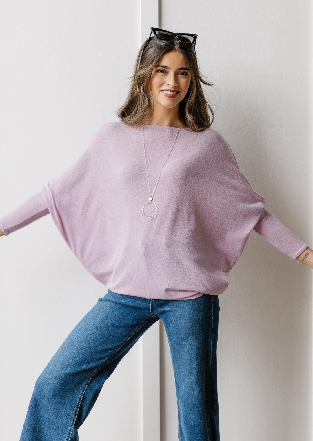 Jolie All Day Slouch Top (Light Lavender Pink)