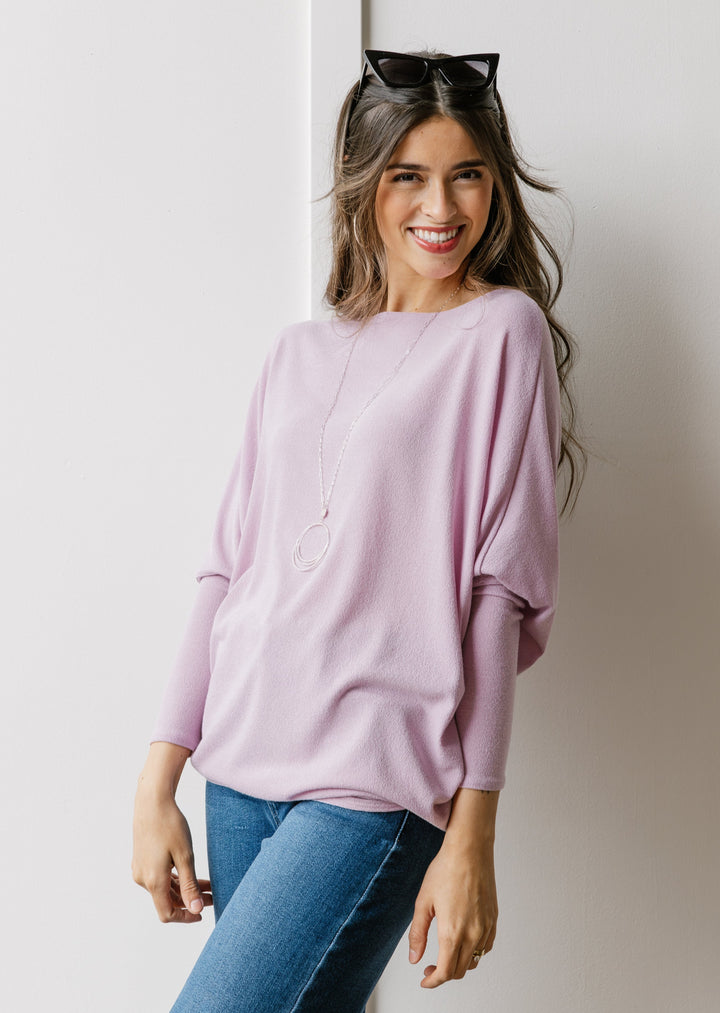 Jolie All Day Slouch Top (Light Lavender Pink)
